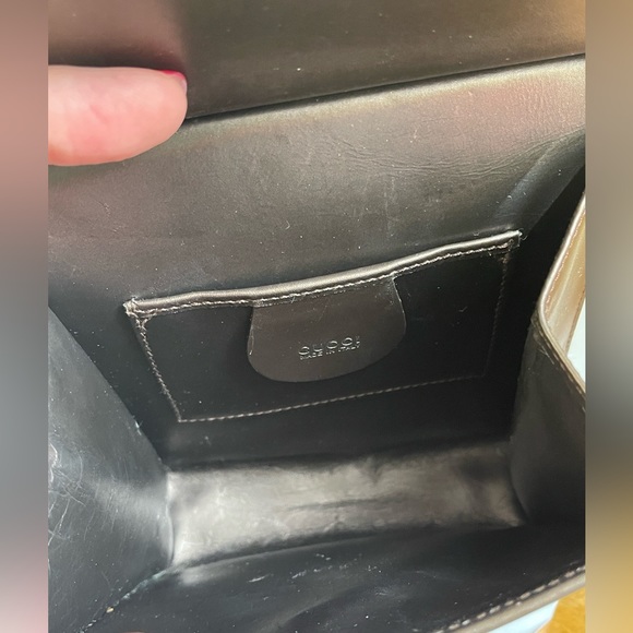 GUCCI Bronze and Metallic Leather Flap Handbag Purse - Picture 12 of 16